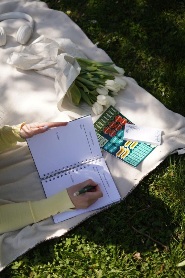 language notebook in nature
