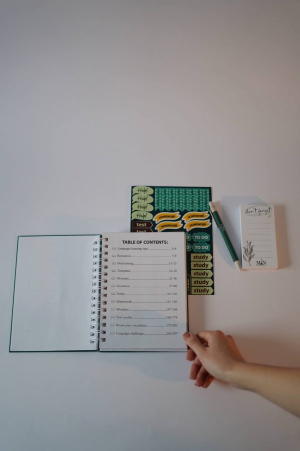 language notebook table of contents