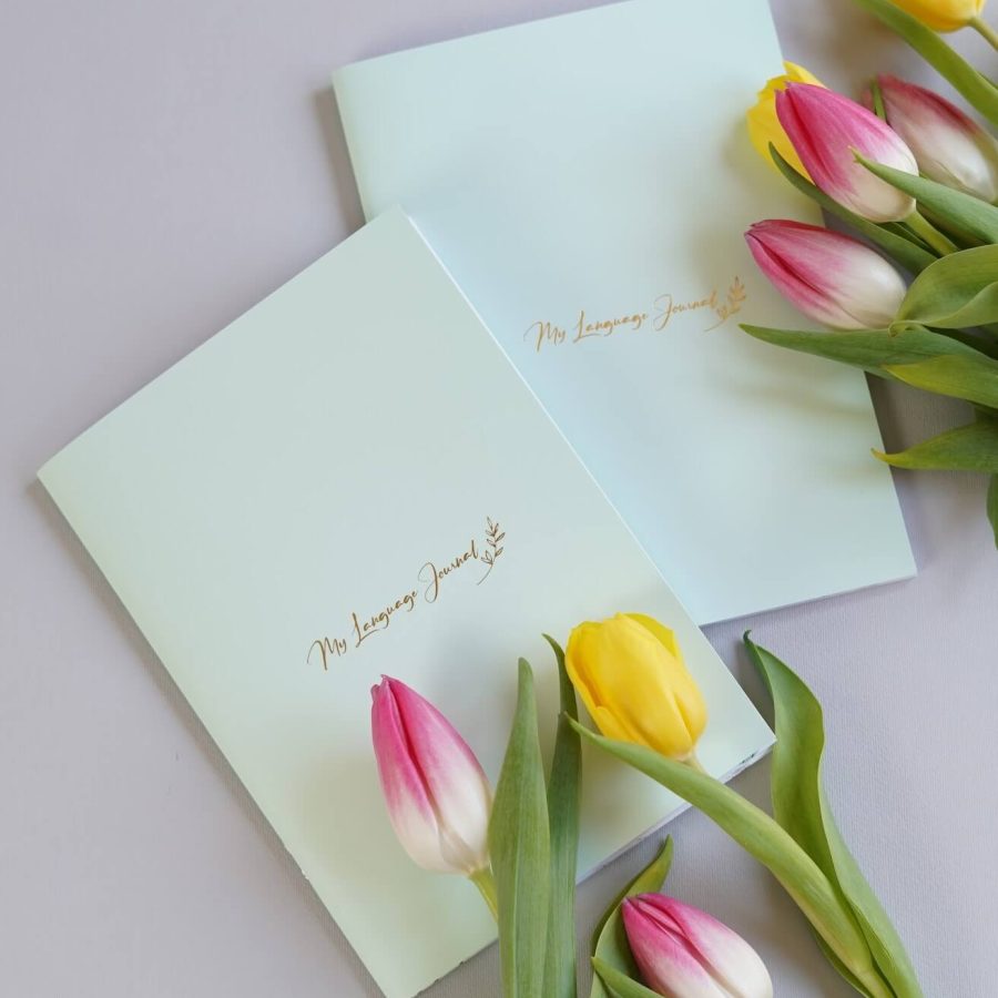 MLA language journal with flowers