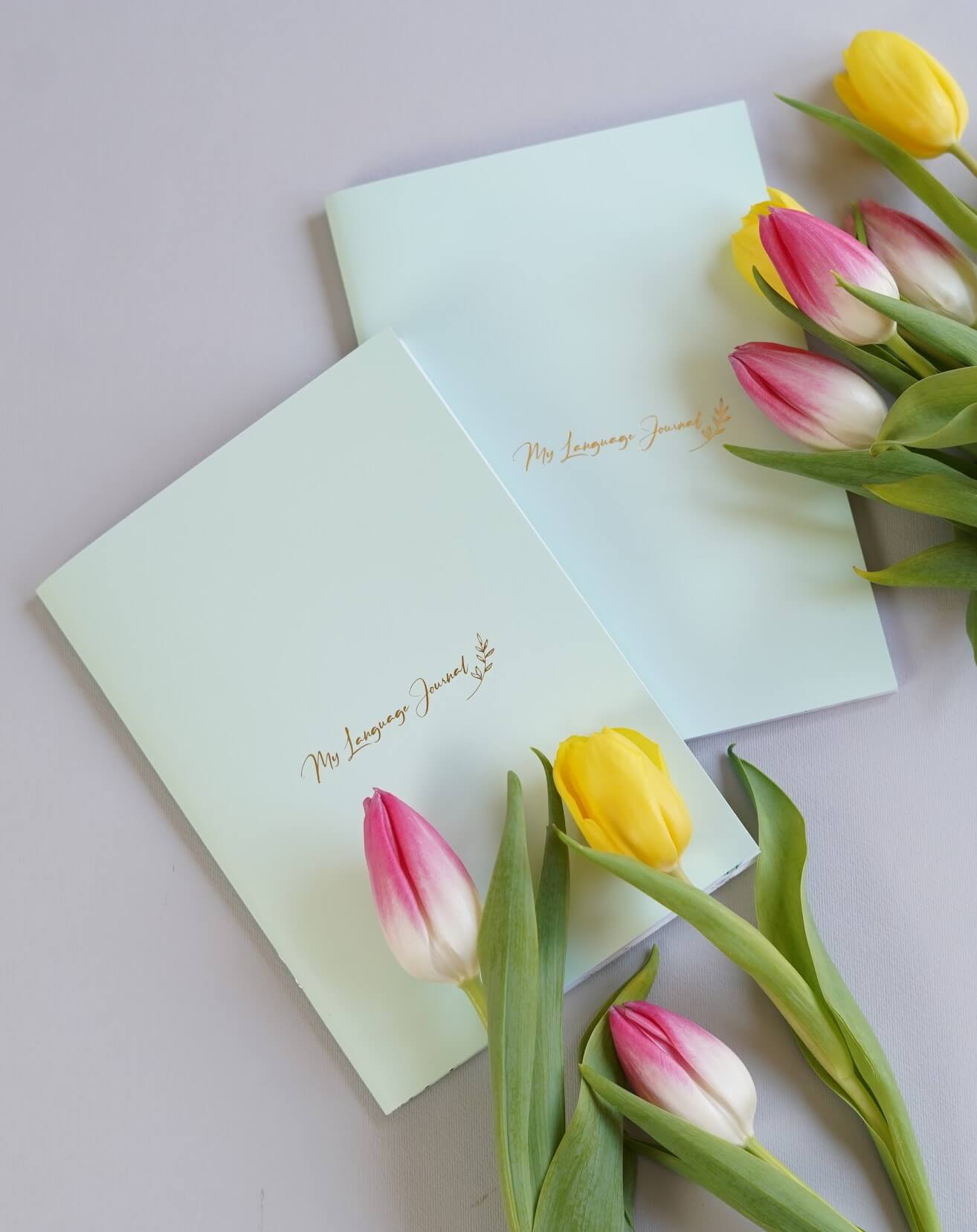 MLA language journal with flowers